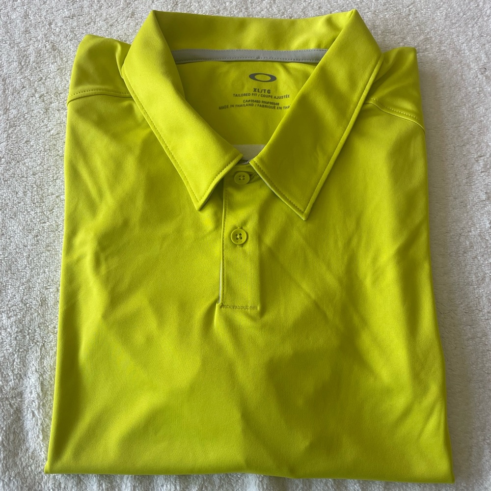 NWT Oakley Short Sleeve Divisional Polo, Neon Yellow, XL